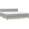vidaXL Sommier à lattes de lit avec matelas Gris clair 200x200cm Tissu