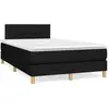 vidaXL Sommier à lattes de lit avec matelas Noir 200x200 cm Tissu