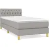 vidaXL Sommier à lattes de lit avec matelas Gris clair 100x200cm Tissu