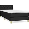 vidaXL Sommier à lattes de lit avec matelas Noir 90x200 cm Tissu