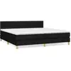 vidaXL Sommier à lattes de lit avec matelas Noir 200x200 cm Tissu