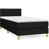 vidaXL Sommier à lattes de lit avec matelas Noir 90x200 cm Tissu