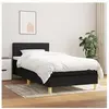 vidaXL Sommier à lattes de lit avec matelas Noir 100x200 cm Tissu
