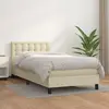 Sommier à lattes de lit avec matelas Crème 100x200cm Similicuir vidaXL