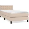 vidaXL Sommier à lattes de lit avec matelas Cappuccino 100x200 cm