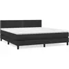 vidaXL Sommier à lattes de lit avec matelas Noir 180x200 cm Similicuir
