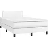 vidaXL Sommier à lattes de lit avec matelas Blanc 120x200cm Similicuir