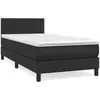 vidaXL Sommier à lattes de lit avec matelas Noir 80x200cm Similicuir
