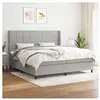 vidaXL Sommier à lattes de lit avec matelas Gris clair 200x200cm Tissu