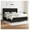 vidaXL Sommier à lattes de lit avec matelas Noir 180x200 cm Tissu
