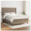 vidaXL Sommier à lattes de lit avec matelas Taupe 140x190 cm Tissu