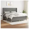 vidaXL Sommier à lattes de lit avec matelas Gris foncé 180x200cm Tissu