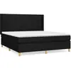vidaXL Sommier à lattes de lit avec matelas Noir 180x200 cm Tissu