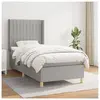 vidaXL Sommier à lattes de lit avec matelas Gris clair 100x200cm Tissu