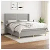 vidaXL Sommier à lattes de lit avec matelas Gris clair 180x200cm Tissu