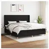 vidaXL Sommier à lattes de lit avec matelas Noir 200x200 cm Tissu
