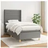vidaXL Sommier à lattes de lit avec matelas Gris foncé 90x200 cm Tissu
