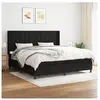vidaXL Sommier à lattes de lit avec matelas Noir 200x200 cm Tissu