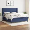 vidaXL Sommier à lattes de lit avec matelas Bleu 180x200 cm Tissu
