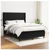vidaXL Sommier à lattes de lit avec matelas Noir 140x190 cm Tissu