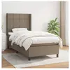 vidaXL Sommier à lattes de lit avec matelas Taupe 90x200 cm Tissu