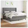 vidaXL Sommier à lattes de lit avec matelas Gris foncé 180x200cm Tissu