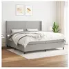 vidaXL Sommier à lattes de lit avec matelas Gris clair 200x200cm Tissu