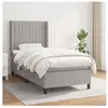 vidaXL Sommier à lattes de lit avec matelas Gris clair 90x200 cm Tissu