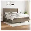 vidaXL Sommier à lattes de lit avec matelas Taupe 180x200 cm Tissu