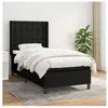 vidaXL Sommier à lattes de lit et matelas Noir 80x200 cm Tissu