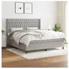vidaXL Sommier à lattes de lit avec matelas Gris clair 180x200cm Tissu