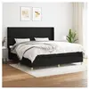 vidaXL Sommier à lattes de lit avec matelas Noir 200x200 cm Tissu