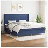 vidaXL Sommier à lattes de lit avec matelas Bleu 200x200 cm Tissu