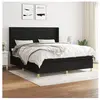 vidaXL Sommier à lattes de lit avec matelas Noir 180x200 cm Tissu