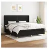 vidaXL Sommier à lattes de lit avec matelas Noir 200x200 cm Tissu