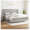 vidaXL Sommier à lattes de lit avec matelas Gris clair 200x200cm Tissu
