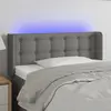 vidaXL Tête de lit à LED Gris foncé 93x16x78/88 cm Tissu