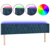 vidaXL Tête de lit à LED Bleu foncé 203x16x78/88 cm Velours