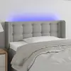 vidaXL Tête de lit à LED Gris clair 83x16x78/88 cm Tissu