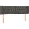 vidaXL Tête de lit à LED Gris foncé 163x16x78/88 cm Velours