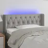 vidaXL Tête de lit à LED Gris clair 103x16x78/88 cm Tissu
