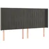 vidaXL Tête de lit à LED Gris foncé 163x16x118/128 cm Velours