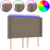 vidaXL Tête de lit à LED Taupe 147x16x118/128 cm Tissu