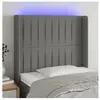 vidaXL Tête de lit à LED Gris foncé 103x16x118/128 cm Tissu