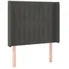 vidaXL Tête de lit à LED Gris foncé 103x16x118/128 cm Velours
