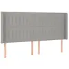 vidaXL Tête de lit à LED Gris clair 183x16x118/128 cm Tissu