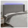 vidaXL Tête de lit à LED Gris foncé 183x16x118/128 cm Tissu