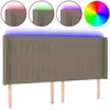vidaXL Tête de lit à LED Taupe 183x16x118/128 cm Tissu