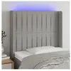vidaXL Tête de lit à LED Gris clair 93x16x118/128 cm Tissu