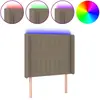 vidaXL Tête de lit à LED Taupe 93x16x118/128 cm Tissu